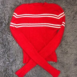 Pacsun red and white tight fitted sweater!!!